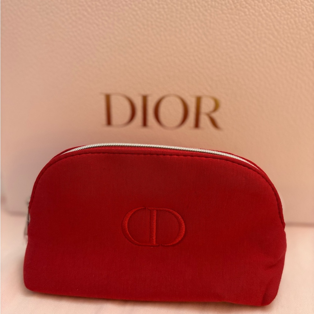 Dior Red Cosmetic Bag